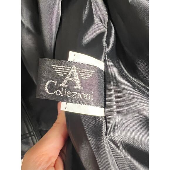 A. Collezioni Italian Black Faux Leather Motorcycle Jacket Size XL - Picture 14 of 16
